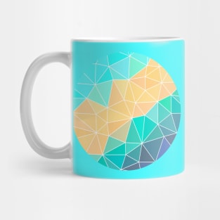 Turquoise and Peach Abstract Geometric Mug